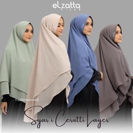 BERGO ELZATTA SYAR'I CERUTY LAYER BAHAN CERUTTI LOGO ELZATTA NON PET KERUDUNG ELZATTA JILBAB ELZATTA