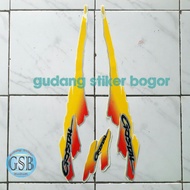 CRYSTAL TUNE 1994 YELLOW MOTORCYCLE BODY STRIPING STICKER