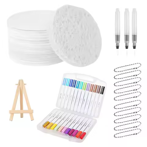 Puffy Popcorn Drawing Texture Painting Kit with 12 Marker Pen & Water Brush Magic Puffy Paint Kit 3D