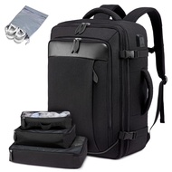 Expandable portable travel backpack, 17 inch laptop backpack with USB port, 40L waterproof weekend b