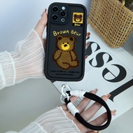 HP Bear New Texture Embroidery Case Infinix Hot 50I 40I Smart 9 8 Hot 50 Pro Plus Itel P55 4G A70 Rs