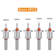 Wuli 8 10มมก้านหลุม HSS Countersink Drill บิตชุดบิตเราเตอร์สำหรับงานไม้เครื่องตัดมิลลิ่งดอกสว่านสกรูปรับได้พร้อมประแจ2.8 3.0 3.2 3.5 4.0มม