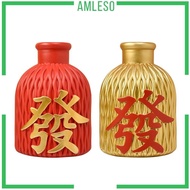 [Amleso] Chinese Flower Vase Flower Pot Holder Decorative Vase Table Centerpieces Resin