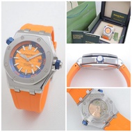 JAM TANGAN AUTOMATIC PRIA ORANGE - KUNING / JAM PRIA SUPER PREMIUN TANPA BATERAI MODERN
