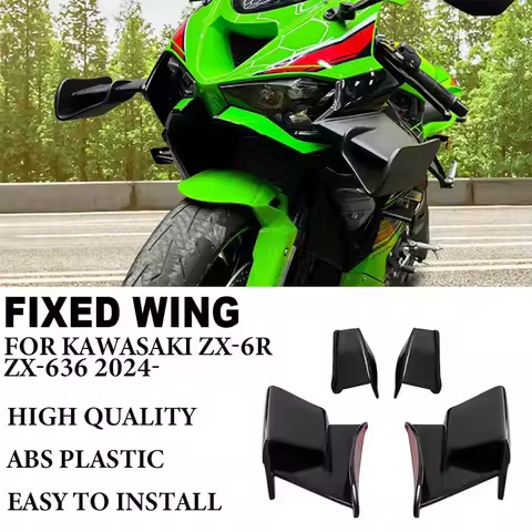 For Kawasaki ZX6R ZX-6R ZX-636 ZX636 2024-2026 Motorcycle fixed wing spoiler side winglet aerodynami