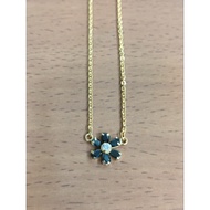 MATA 4 gram light gold black eye flower pendant nori necklace