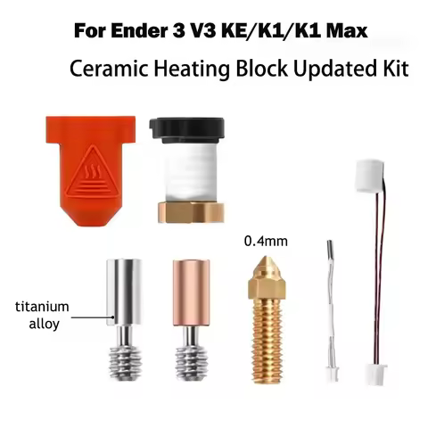 For Creality K1 / K1 Max Hotend Kit Ceramic Heating Block Nozzle 300°C Extruder High Speed For Creal