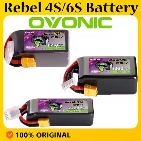 Ovonic Rebel 1050mAh 1300mAh 1550mAh 2200mAh 140C 4S 6S Lipo Battery with XT60 Plug for FPV Whoop Qu