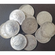 passat || koin kuno, koin perak 1 gulden Wilhelmina tahun 1928, 1929,