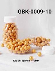 GBK-0009-10 Sprinkles sprinkle sprinkel 30 gram mutiara emas -OK-