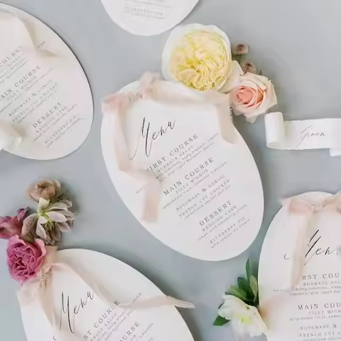 Custom Oval Wedding Invitation Save The Date Personalized Thank You Card Name Small Business Bachelo