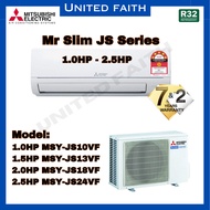 Mitsubishi Electric Mr Slim Inverter JS Series MSY-JS10VF MSY-JS13VF MSY-JS18VF MSY-JS24VF 1.0HP -2.5HP R32
