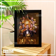 LIONEL MESSI 8 QBV poster photo frame includes 2 sizes for A5 tabletop (18cm x 24cm), A4 wall hangin