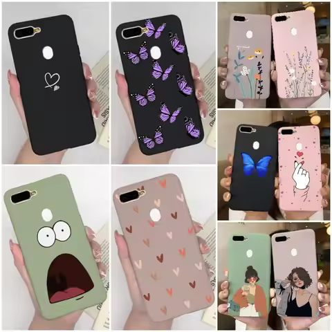Silicone Phone Case for OPPO A5S Case AX5s Soft Cute Girl TPU Back Cover For Oppo A7 AX7 A7N A12 A12