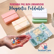 *SG READY STOCK* Magnetic Foldable Pill Box - 7 Days Weekly Compartment Medicine Portable Organizer Travel Storage Case