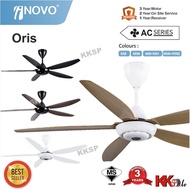 INOVO Oris 54 inches Ceiling fan 5 blade remote control 6 speeds Inovo AC ceiling fan - Metalic Whit
