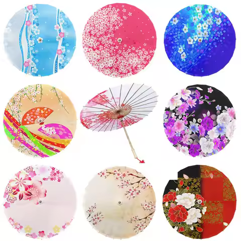 84cm Japanese Style Oil Paper Umbrella kids Classical Cherry Blossom Sushi Cooking Shop Decoration J