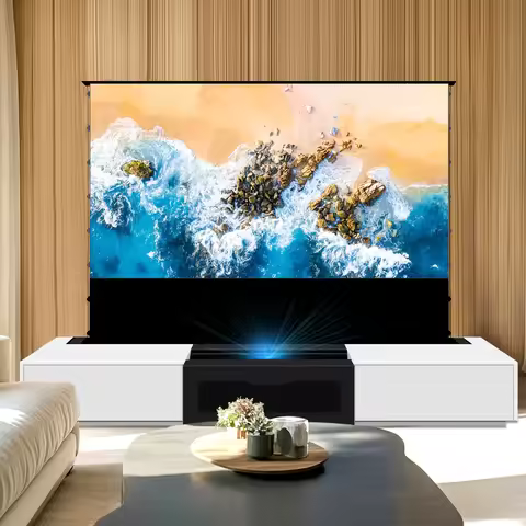 Hot 120'' Motorized Projection Smart UST Laser Projector Cabinet Living Room Integrated UST Projecto