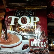 TOP KOPI MOCCA KEMASAN POUCH ISI 10 SACHET-TOP COFFE MOCCA-top kopi mocca renceng 10 x 30 gr-Top cof