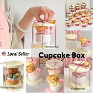 10cm x 11cm White Mini Cupcake Transparent Box Clear Food Packaging Box Cake Box Dessert Box Kotak D