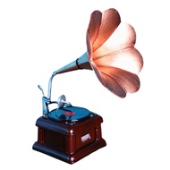 LazaraSale Buatan Tangan Gramophone Barang Pameran Antik/Gaya Vintage Hiasan Rumah untuk Hotel