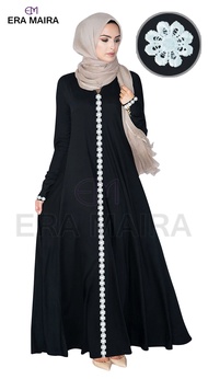 Front flowery lace jubah diana for muslimah  - Sonam