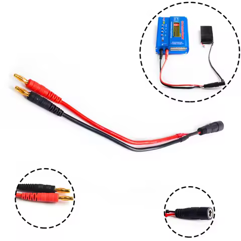 4.0mm Banana Head Transfer Fatshark FPV Video Glasses Battery Connecting Cable B6 Lipo balance Charg