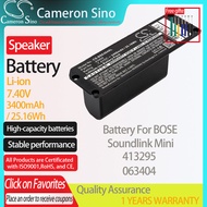 ☇CameronSino Battery for BOSE Soundlink Mini 413295 fits BOSE 063404 Speaker Battery 3400mAh/25. a☽
