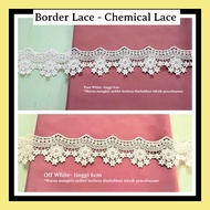 ❤❤1m/Border Lace Chemical Lace Renda Baju Pakaian Bridal Trimming Renda Lace Pengantin