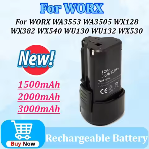 12V 1500/2000/3000mAh Replacement WA3503 Screwdriver Electric Battery for WORX WA3553 WA3505 WX128 W