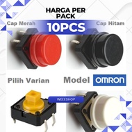 10PCS Tactical Switch B3F 4055 + Cap – Push Button Mini Press Switch OEM Omron Tact Switch