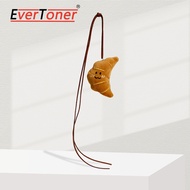 EverToner สายคล้องตุ๊กตาขยับแขนขาได้ช็อคโกแลตรูปครัวซองต์ที่ห้อยพวงกุญแจการ์ตูนจี้ตุ๊กตาหุ้มขวด