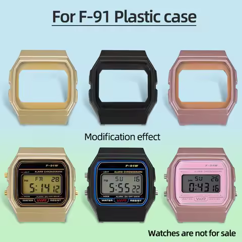 F-91W plastic case for Casio 593 retro small square F-91W-1 case f91w resin case replacement case re