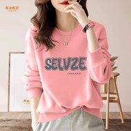 S-4XL Pink Letter Printing University t Black Bristles Gray Winter Sweatshirt Fleece Lining D0022B