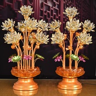 BW-8💚Fanzefu Colorful Crystal Lotus Lamp Plug-in Buddha Lamp Buddha Lamp Buddha Front Buddha Lamp Long Lamp Home Buddha