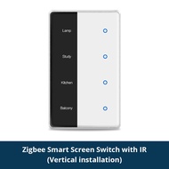 Zemismart Zigbee Display Screen 4Gang DIY ชื่อ Nautral Switch Built-In IR Remote ทำงานร่วมกับ Tuya S