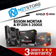 PWP MSI MAG B550M MORTAR mATX & AMD RYZEN 5 3500X PROCESSOR