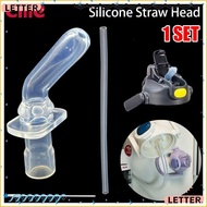 LETTER 1Set Mouth Suction, Heat Resistant with Brush Silicone Straw Set, Durable Food Level Soft Pip