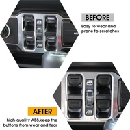 4 Pcs Window Switch Button Cover for Jeep Wrangler JL 4XE Gladiator JT 2018 2019 2020 2021 2022 2023