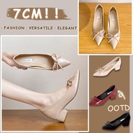 Doll Shoes Women Elevator Shoes For Women Elegant Pointed Heels Black Shoes Ballet Shoes 7CM