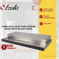 IZOLA S-868 Slim Line Cooker Hood with Black Panel