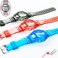 For DW-6900 DW-6600 Watch Accessories 16mm Resin Strap Pin Buckle for Men's and Women's Sports Transparent Strap Case