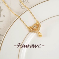 Elegant Design Hollow Filigree Dot Diamond Clavicle Chain for Women FS4487