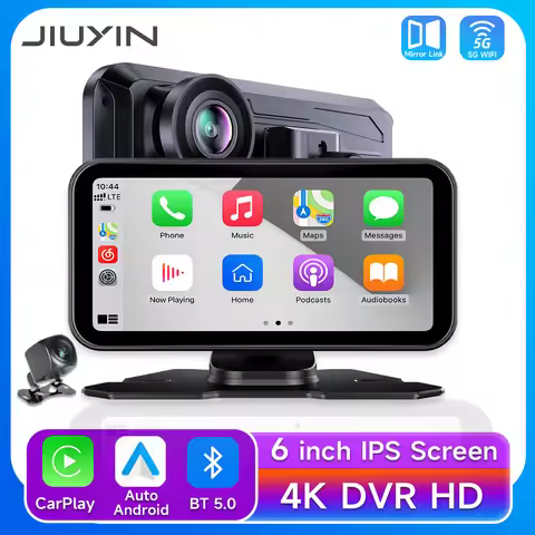 JIUYIN 4K HD DVR 6 inch Universal Car Radio Multimedia Navigation Wireless CarPlay Apple Android Aut
