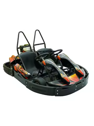 13+ Adults 2-Seater Gas Powered Go-Kart with GX200 6L/100KM Engine 4 Stroke Chain Drive Orange for O