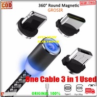 J211 MAGNETIC DATA CABLE LED LIGHT 3A JACK 3 TYPES OF MAGNETIC CHARGER SUPER FAST CHARGING MAGNETIC 