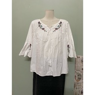 Women's loose-fitting floral embroidered shirt, size m to L a84