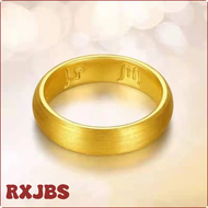 [RXJBS] AU999 pure gold six-word mantra ring real gold closed ring men and women fashion ring ring j