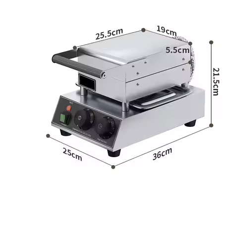 Dual Knob Control Commercial Electric Egg Roll Maker Non-Stick Plate Ice Cream Waffle Cone Crispy Ba