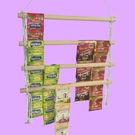 Rak Jajan Gantung Kayu Minimalis / Gantungan Snack Warung Serbaguna / Rak Display Snack Aesthetic  /